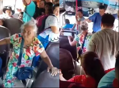 Abuelita intenta apuñalar a un predicador